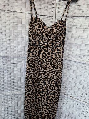 Shein Leopard Print Slip Dress - Tan and Black